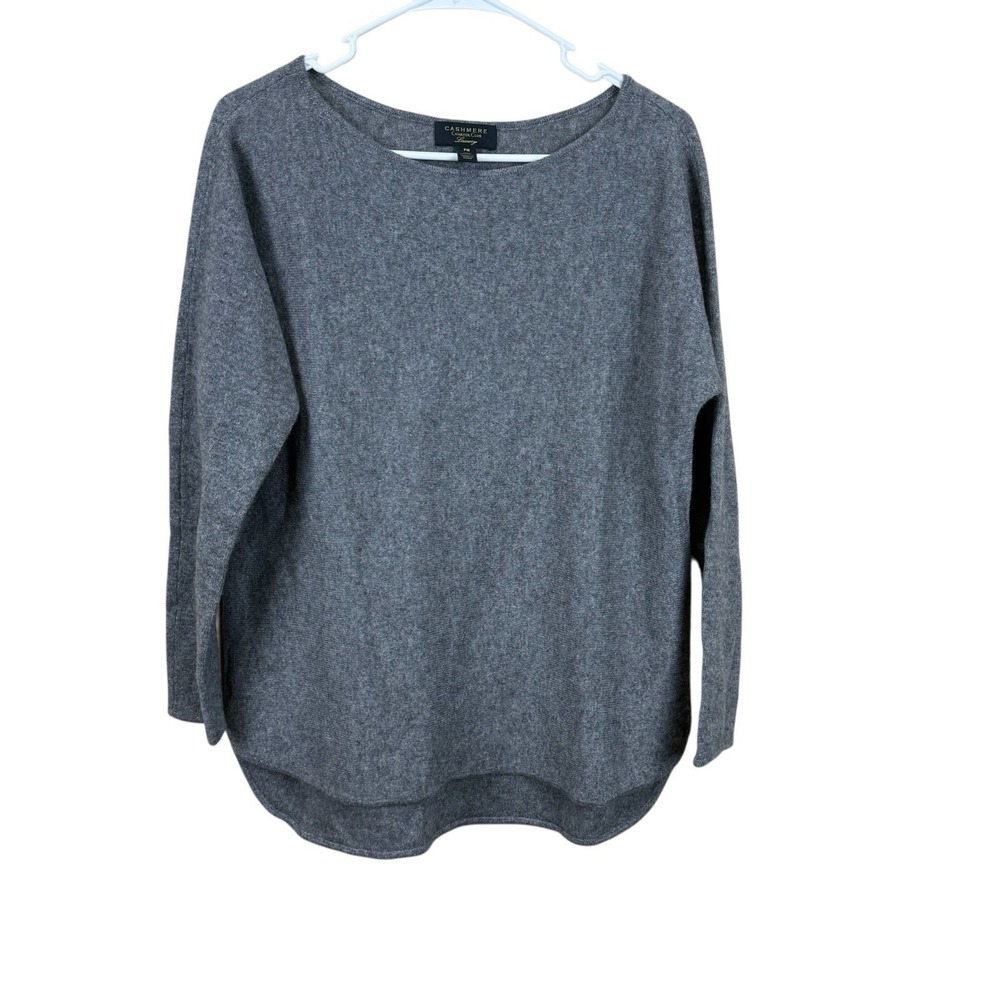 Charter Club Women's PM Gray 100% Cashmere Sweater Dolman‎ Slv Batwing